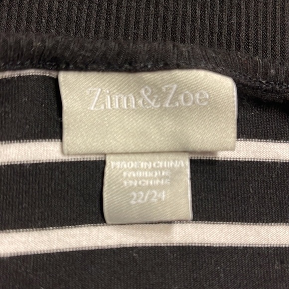 Women’s Zim & Zoe Black/White Striped Shirt Size 22/24 - Picture 7 of 8